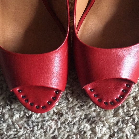 🆕 Red Peep toe Pumps - Picture 3 of 7